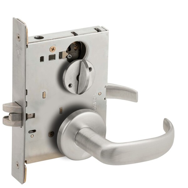 Schlage Grade 1 Bed Bathroom Privacy Mortise Lock, 17 Lever, B Rose, Satin Chrome Finish, Field Reversible L9040 17B 626 - main
